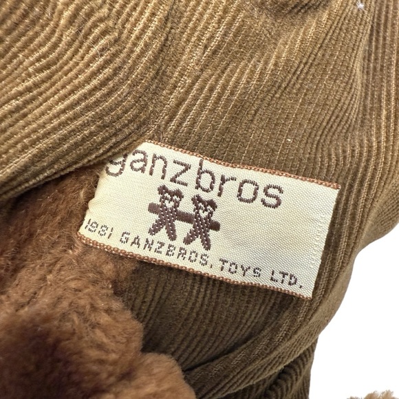 Vtg 80s Ganz Wrinkles the Dog 17" Hand Puppet Plush In Corduroy Overalls Korea - Picture 6 of 11